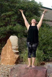 Catherine doing yoga